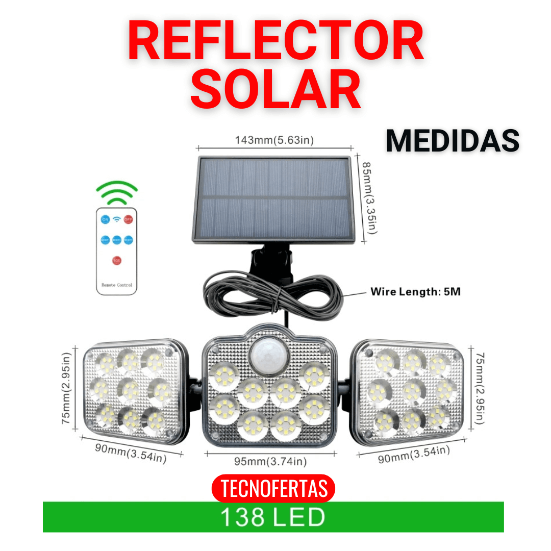 REFLECTOR LED SOLAR TRIPLE