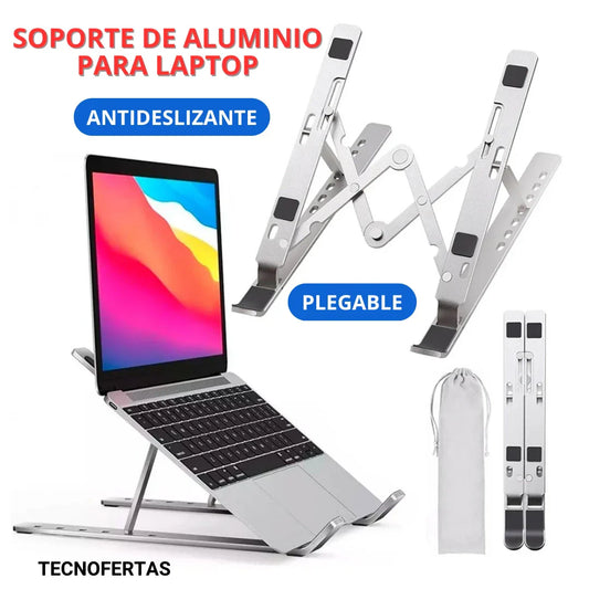 SOPORTE DE ALUMINIO PARA LAPTOP AJUSTABLE