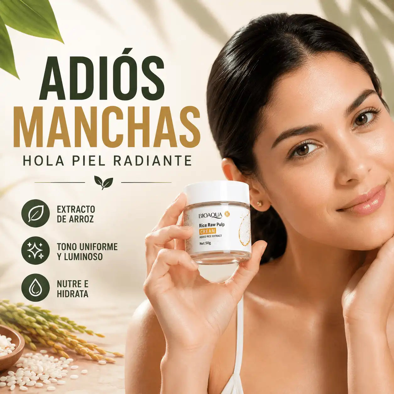CREMA FACIAL ACLARANTE DE ARROZ(PACK DE 2)